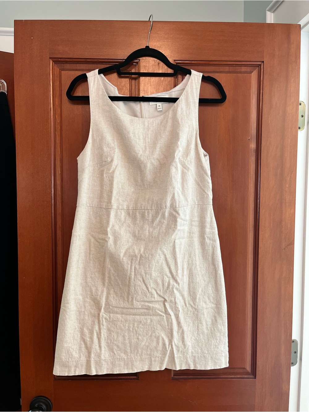 Banana Republic Linen-Blend Sleeveless Cream Mini Dress (size 10)